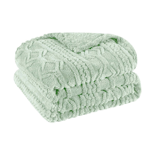 Arctic Boho Jacquard Plush Fluffy Fleece Blanket