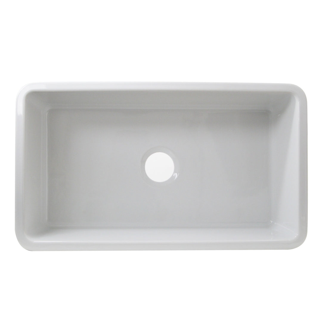 31-Inch Fireclay White Farmhouse Kitchen Sink - 31 X 18 X 8.75 Inches