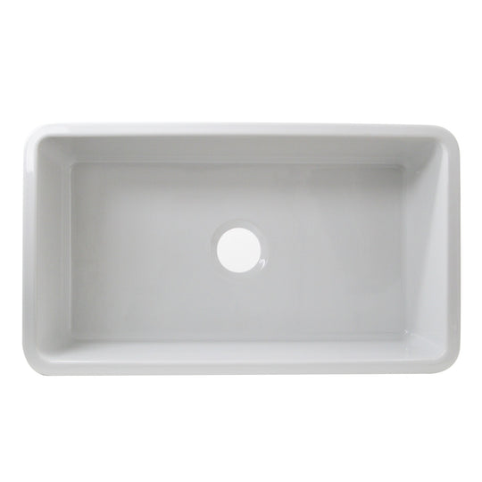 31-Inch Fireclay White Farmhouse Kitchen Sink - 31 X 18 X 8.75 Inches