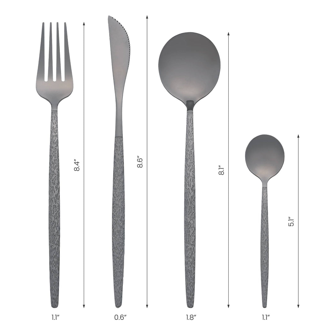 24 PCS Silverware Set, Stainless Steel Flatware with Knife, Spoons and Fork, Mirror Polished Cutlery Serving Utensils Set