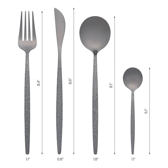 24 PCS Silverware Set, Stainless Steel Flatware with Knife, Spoons and Fork, Mirror Polished Cutlery Serving Utensils Set