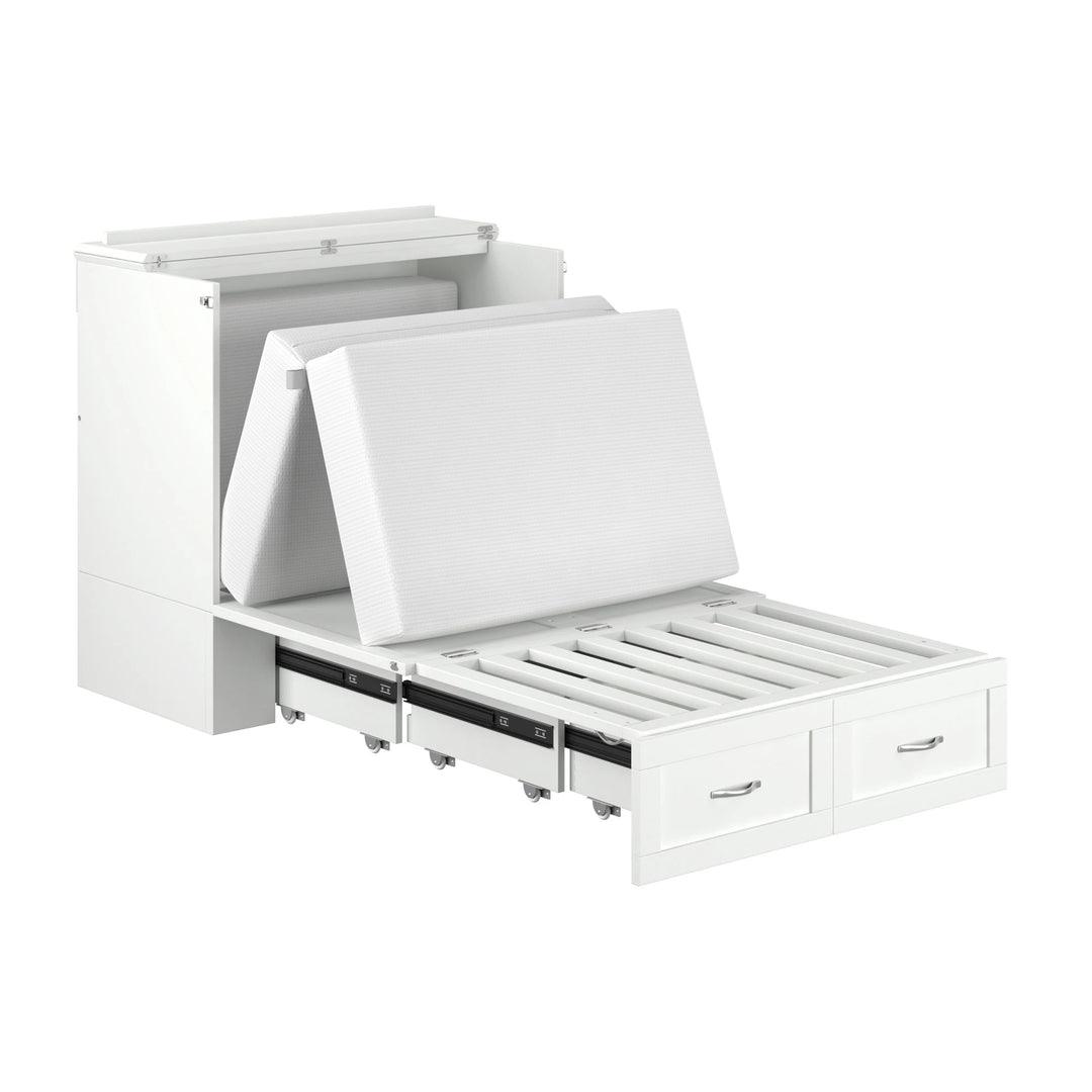 Hamilton Murphy Bed Chest with Mattress and Storage Drawer