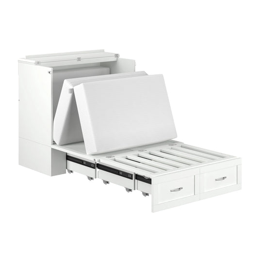 Hamilton Murphy Bed Chest with Mattress and Storage Drawer