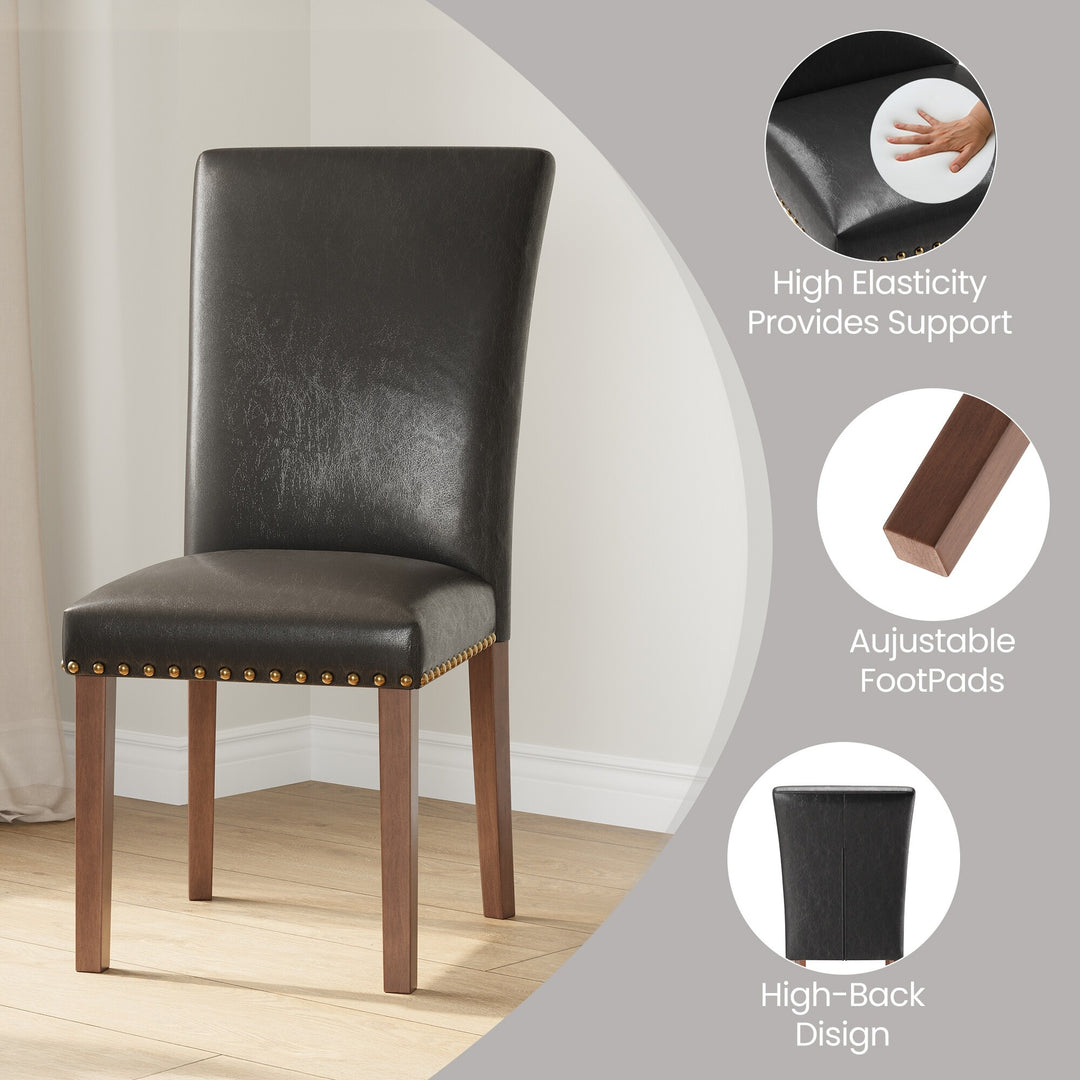 RENEWLINE Dining Chairs, Fabric with Nailhead Trim and Wood Legs