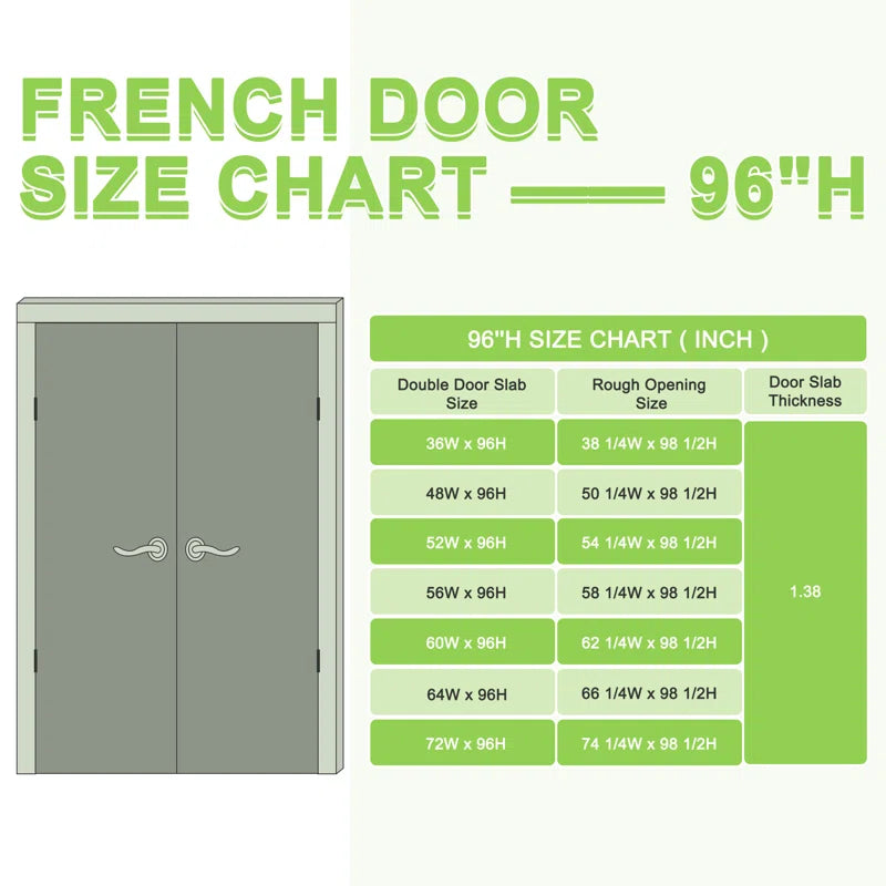 Interior Transparent Glass Doors Solid Wood French Door with Hardware Kit Jamb