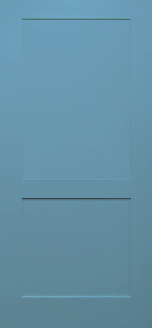 Stratton Contemporary Unfinished Smooth Fiberglass Prehung Front Entry Door by Prestige Door