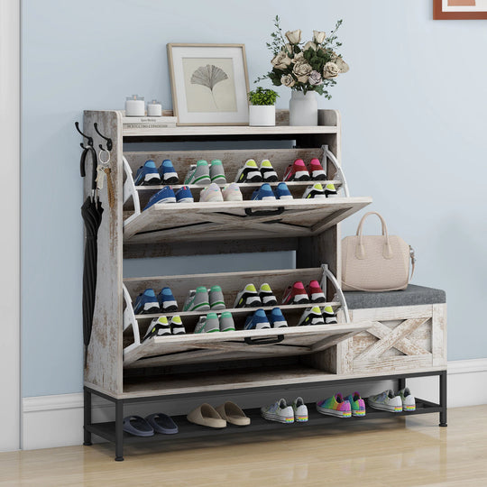 Shoe Storage Cabinet with Drawers Entryway Shoe Storage