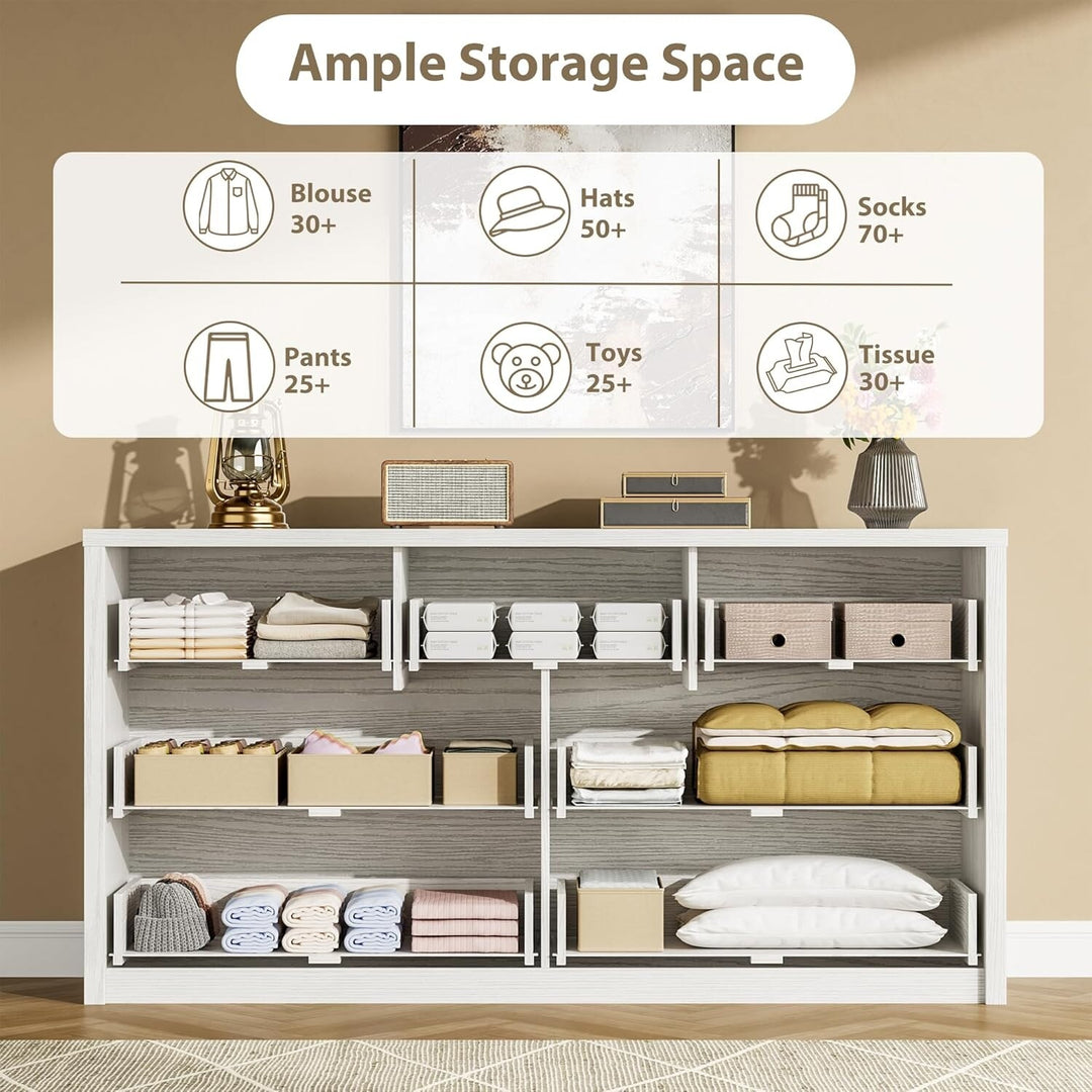 7-Drawer Dresser for Bedroom,Wide Wood Chest with Handle-Free Design,Modern Storage Cabinet for Living Room or Entryway