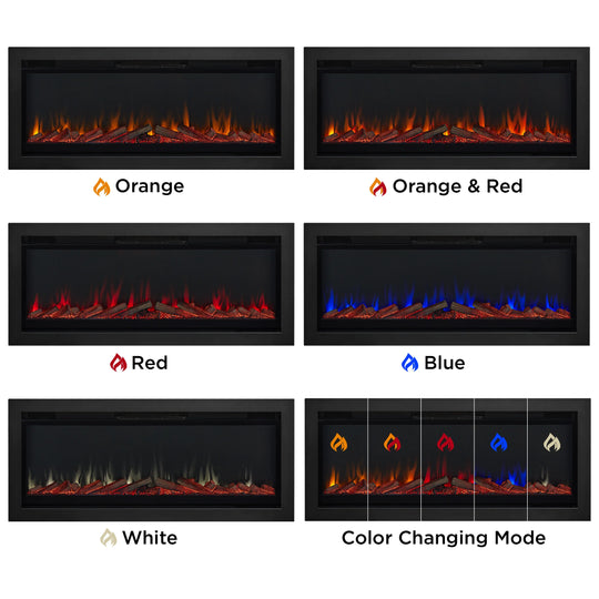 65" Wall Mounted/Recessed Electric Fireplace Insert by