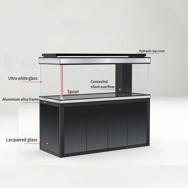 Black Large Minimalist Rectangular Aquarium Tank
