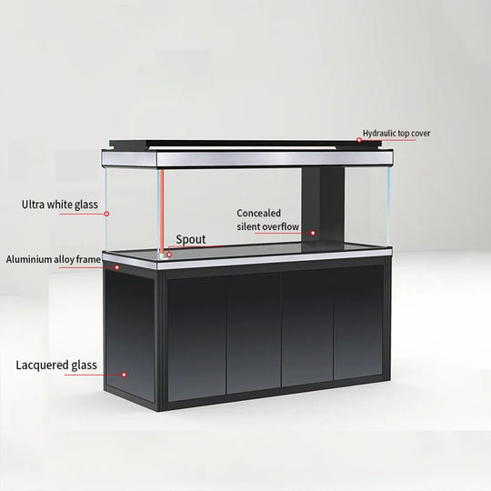 Black Large Minimalist Rectangular Aquarium Tank