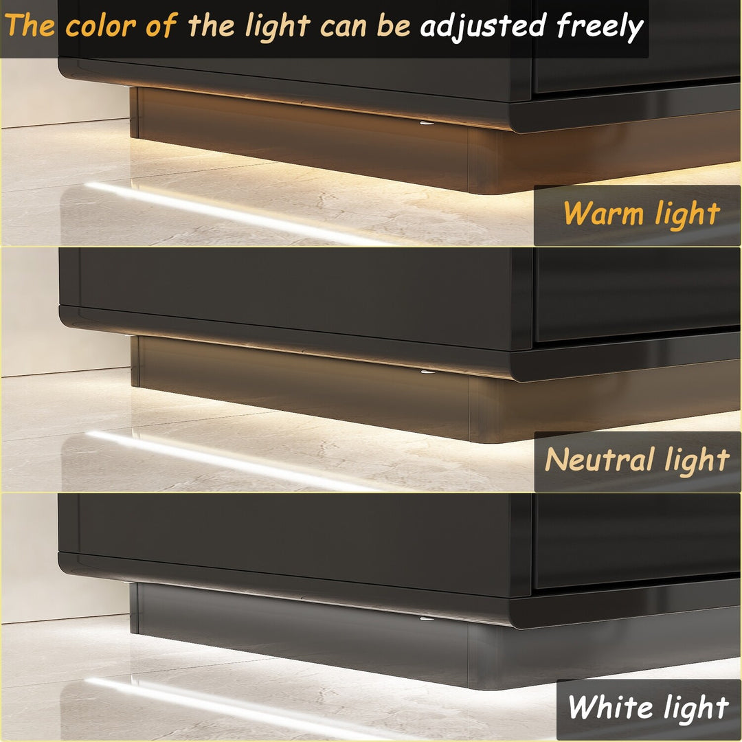 Chic Led-Lit Media Console for Stylish Homes Entertainmnet Center - 70.9"