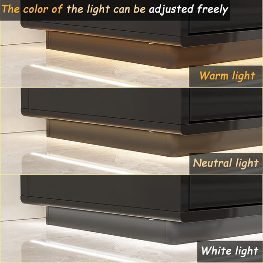 Chic Led-Lit Media Console for Stylish Homes Entertainmnet Center - 70.9"