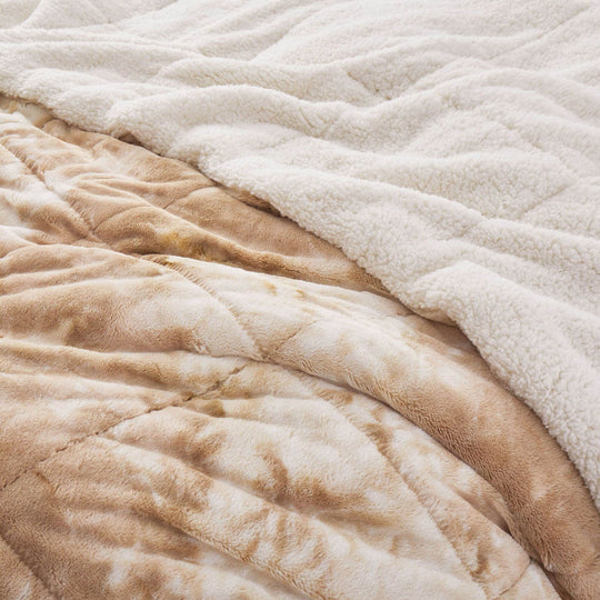 3 Piece Winter Reversible Comforter Set Faux Shearling Ultra Soft Minky Plush and Fuzzy Fleece Microfiber