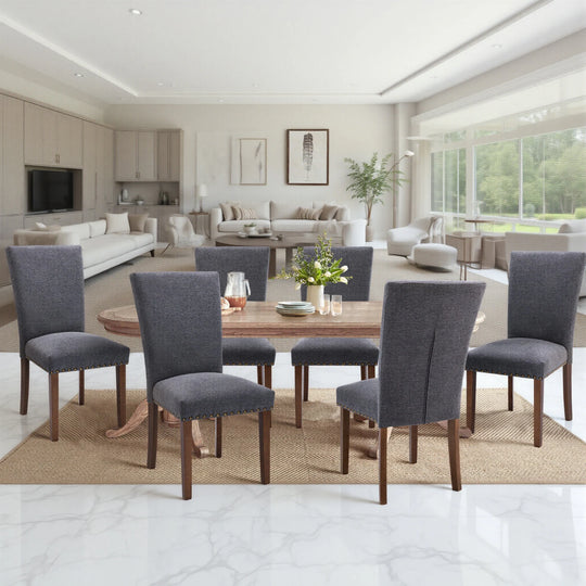 RENEWLINE Dining Chairs, Fabric with Nailhead Trim and Wood Legs