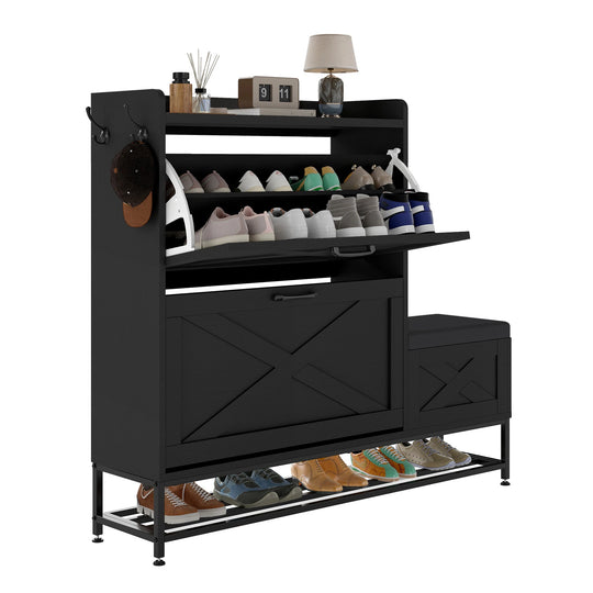 Shoe Storage Cabinet with Drawers Entryway Shoe Storage