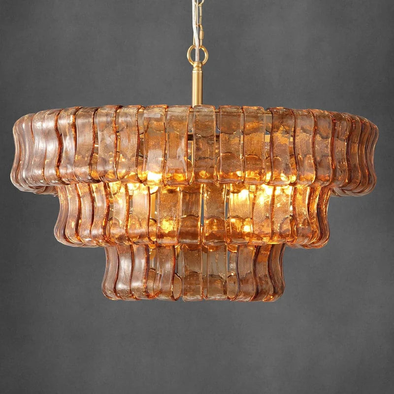36In-67.4 In. 6-Lights Gold Crystal Drum Chandelier