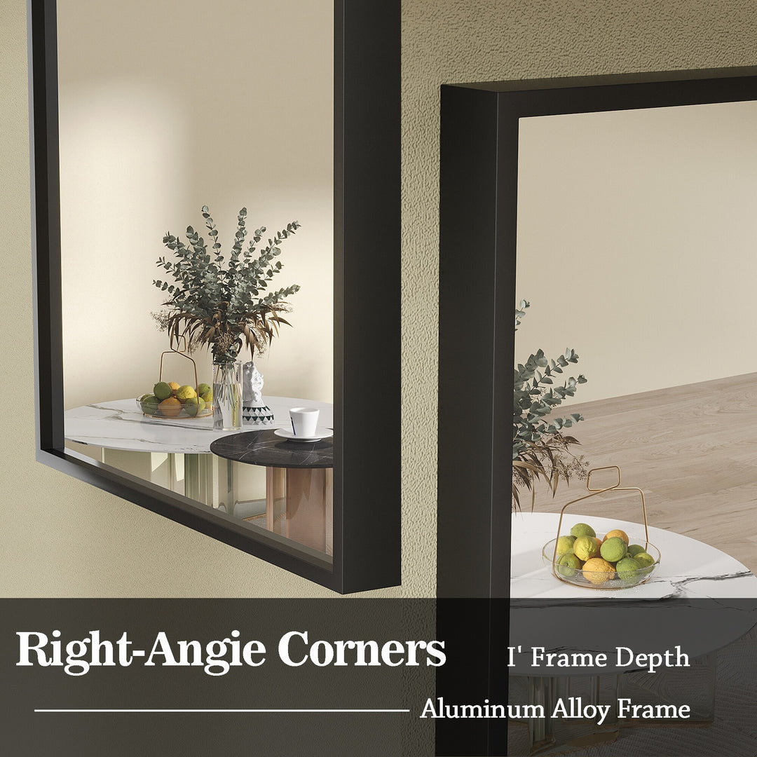 Modern Metal Framed French Cleat Mounted Wall Bathroom Vanity Mirror