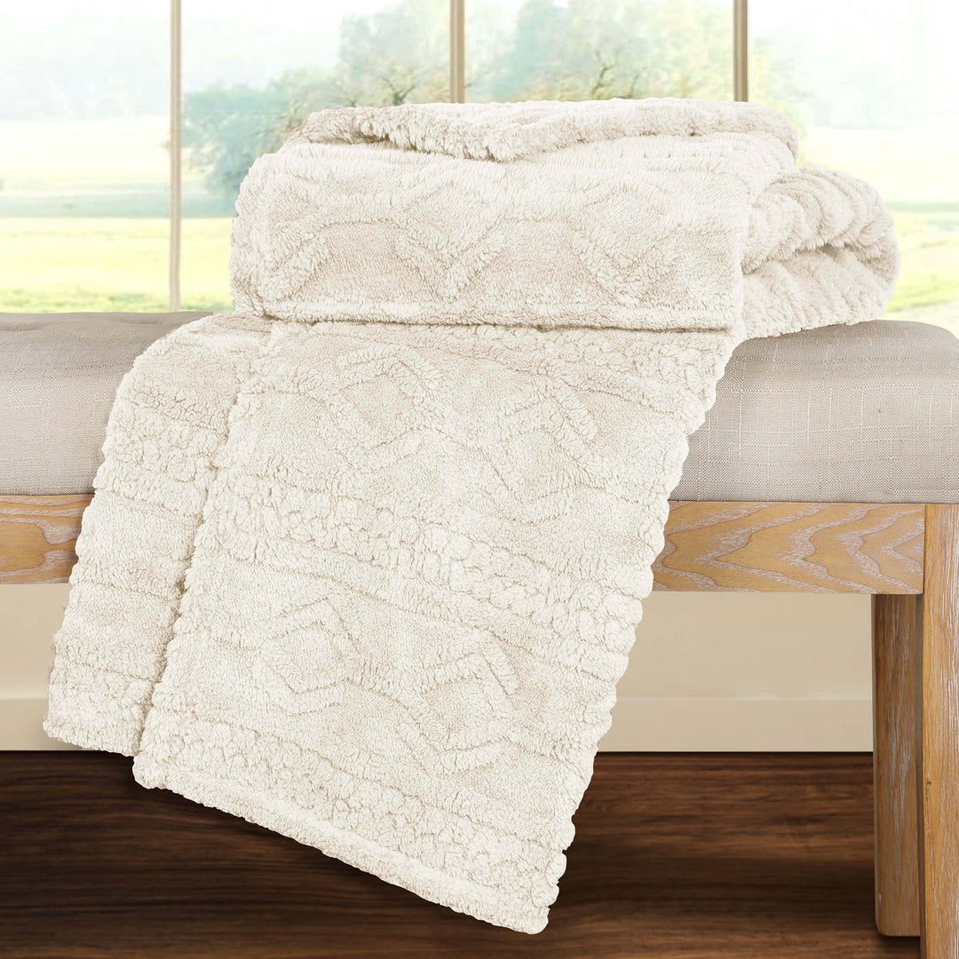 Arctic Boho Jacquard Plush Fluffy Fleece Blanket