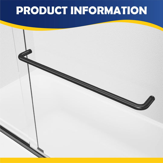 55-59" W X 56" H Bath Tub Semi-Frameless Sliding Shower Door