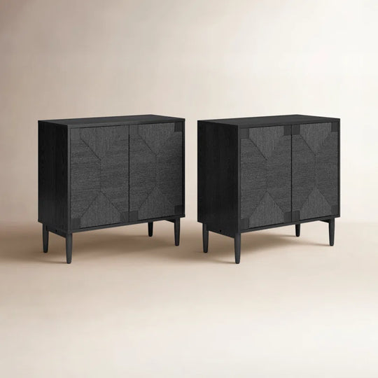 Carreiro 32"W Woven Transitional 2-Door Accent Cabinet (Set of 2)