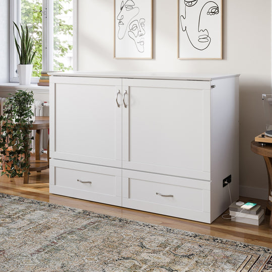 Hamilton Murphy Bed Chest with Mattress and Storage Drawer