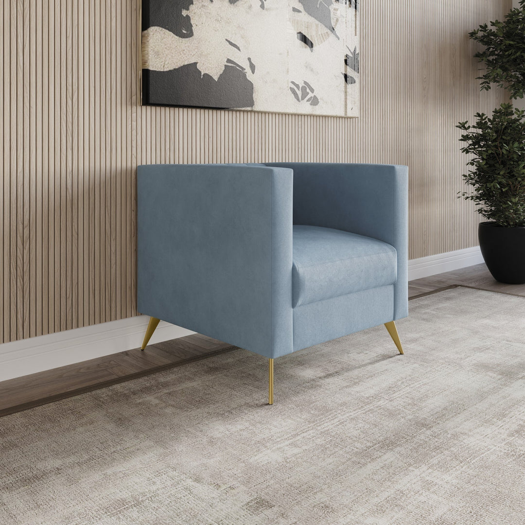 Clayfell Weiss Velvet Square Arm Chair/ Loveseat/ Sofa