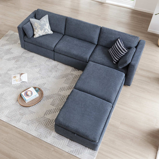 Mia Oversized Modular Sectional Fabric Sofa