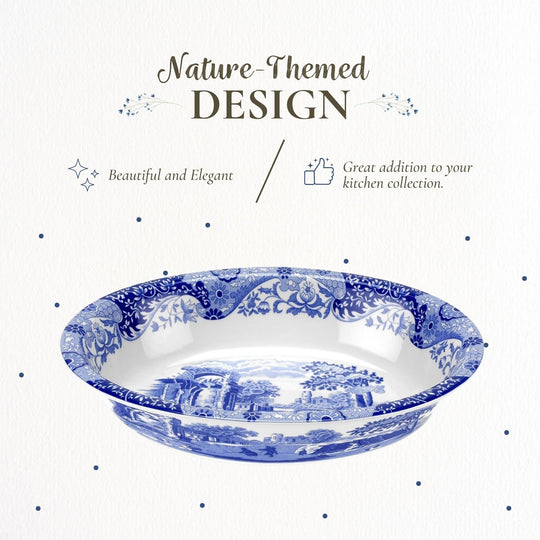 Blue Italian Oval Rim Dish