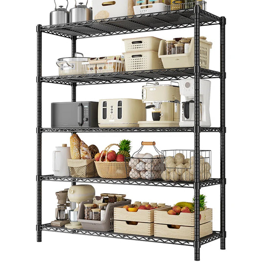 Height-Adjustable Garage Wire Shelving Unit for Kitchen, Laundry Room, Pantry, Warehouse, Basement