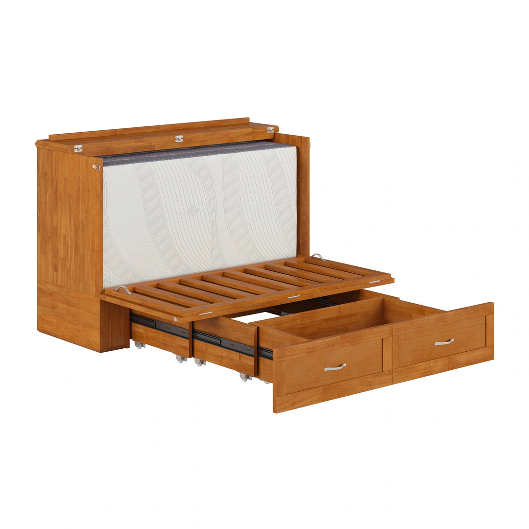 Hamilton Murphy Bed Chest with Mattress and Storage Drawer