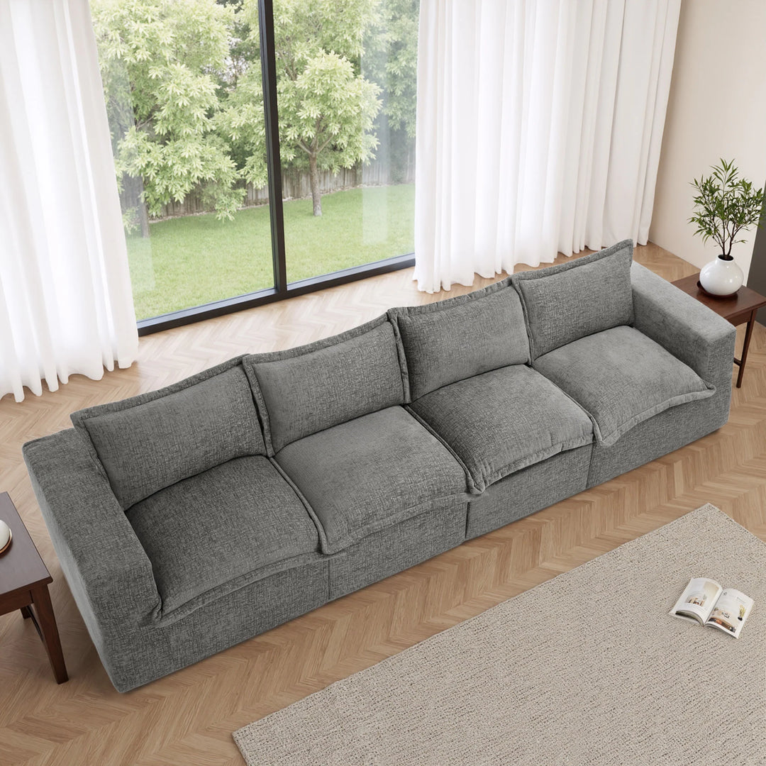No Assembly Chenille Modular Sectional Sofa Comfy Cloud Couch