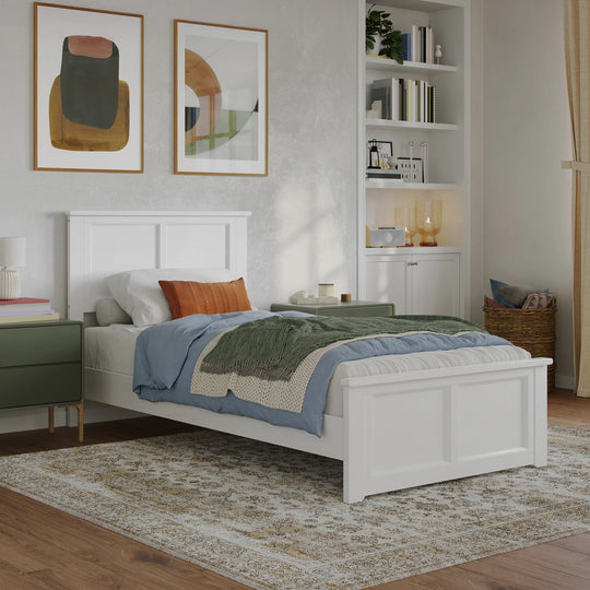 Charlotte Solid Wood Low Profile Platform Bed with Matching Footboard