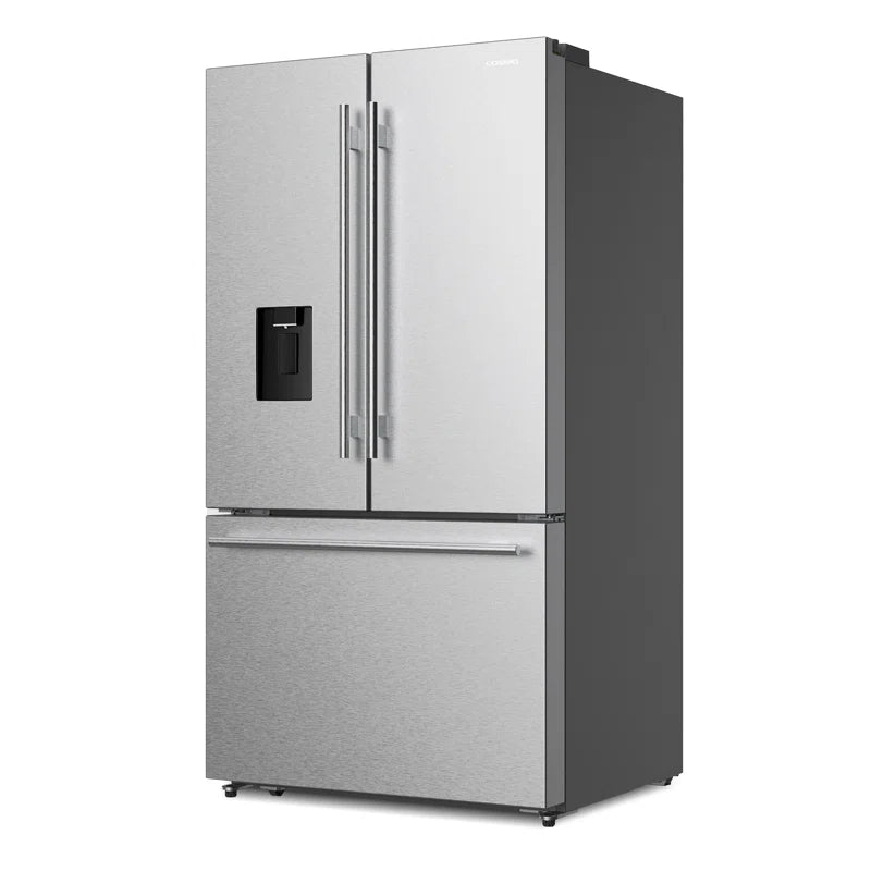 22.4 Cu. Ft. 3-Door French Door Refrigerator with Water Dispenser and Automatic Ice Maker in Stainless Steel, Counter Depth