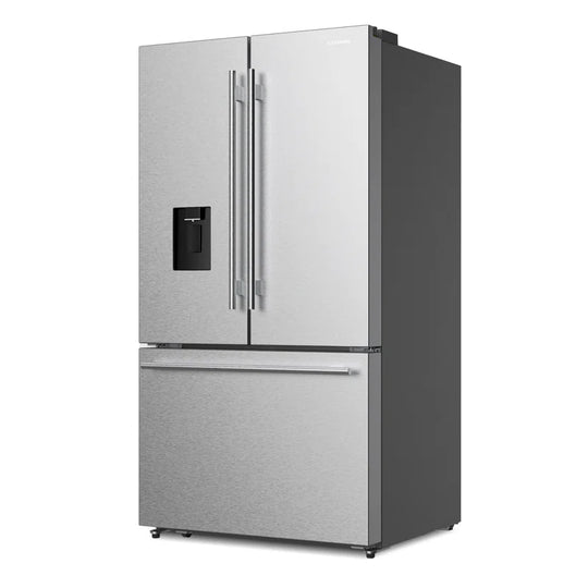 22.4 Cu. Ft. 3-Door French Door Refrigerator with Water Dispenser and Automatic Ice Maker in Stainless Steel, Counter Depth