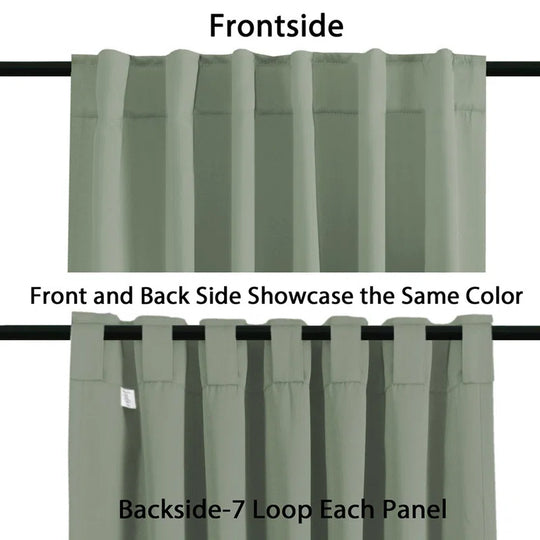 Blackout Solid Back Tab/Rod Pocket Bedroom Draperies Thermal Insulated Window Treatment Panels Room Darkening Blackout Drapes for Living Room