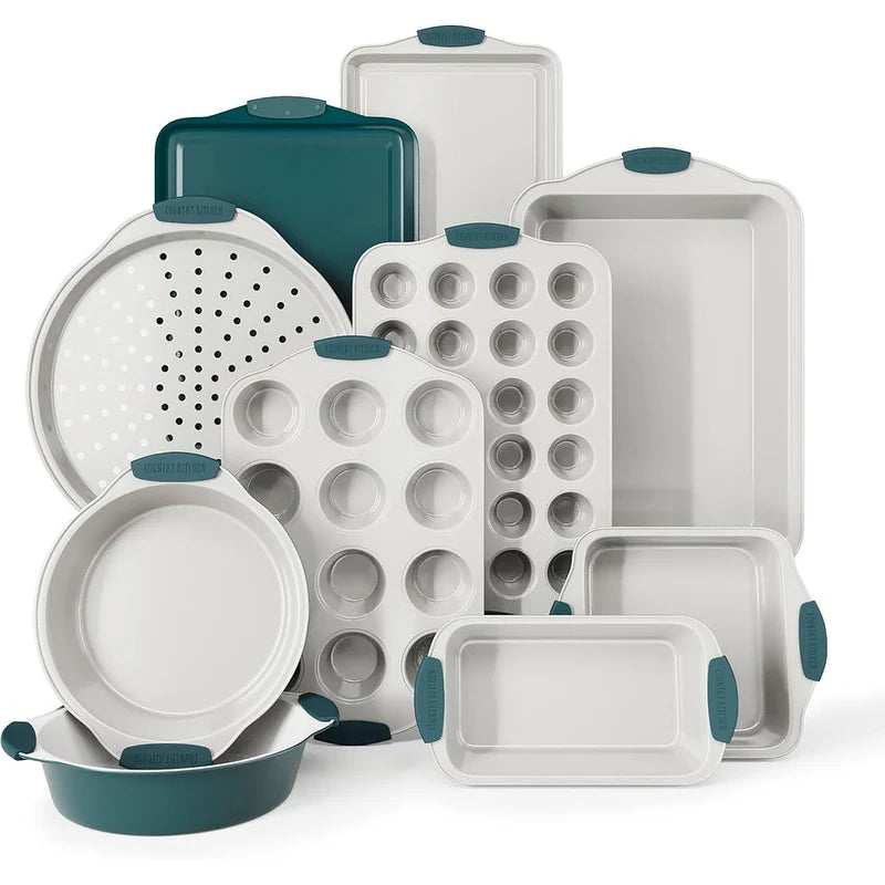 Nonstick Stackable Bakeware Set - Heavy Duty, Durable, Easy Release Baking Set, 10 Pcs