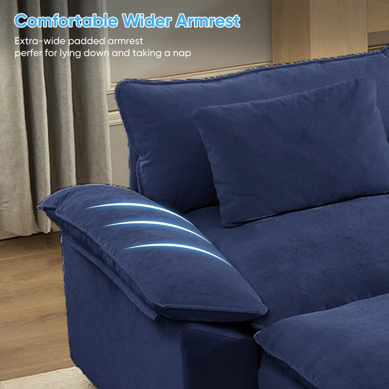 Modern 156''Oversized U-Shaped Modular Sectional Sofa with 2 Ottomans,6-Seat Cloud Couch,Chenille Sofa Sleeper Deep Seat Couches