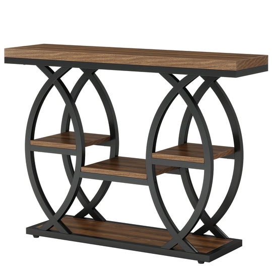 39.4" Console Table, 4-Tier Sofa Table Entryway Table for Small Spaces