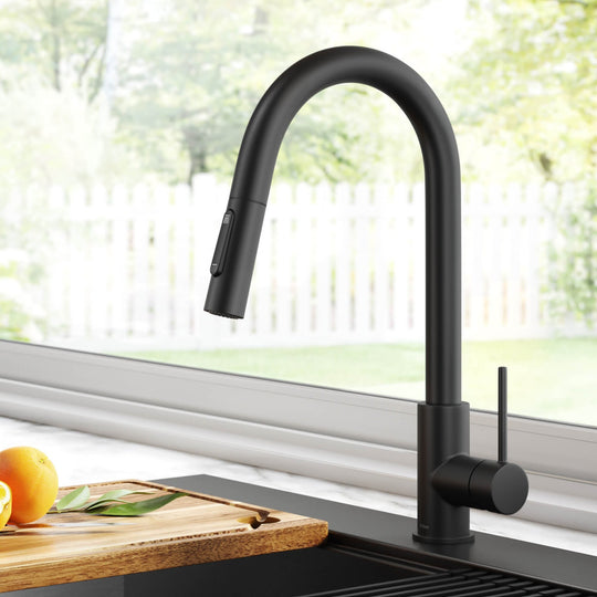2-Function 1-Handle 1-Hole Pulldown Sprayer Brass Kitchen Faucet