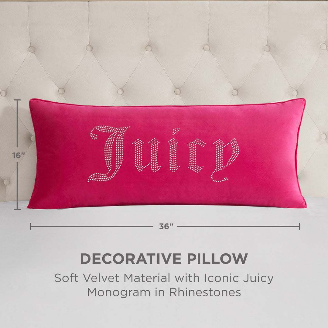 Silver Rhinestone Pillow 16" X 36"