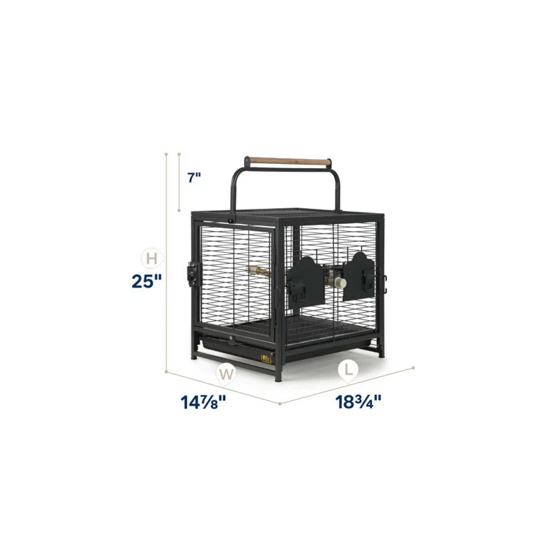 Nicki 25'' Steel Play Top Travel Bird Cage with Perch