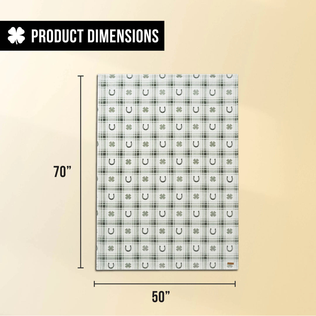 Lucky Clovers Plush Throw Blankets
