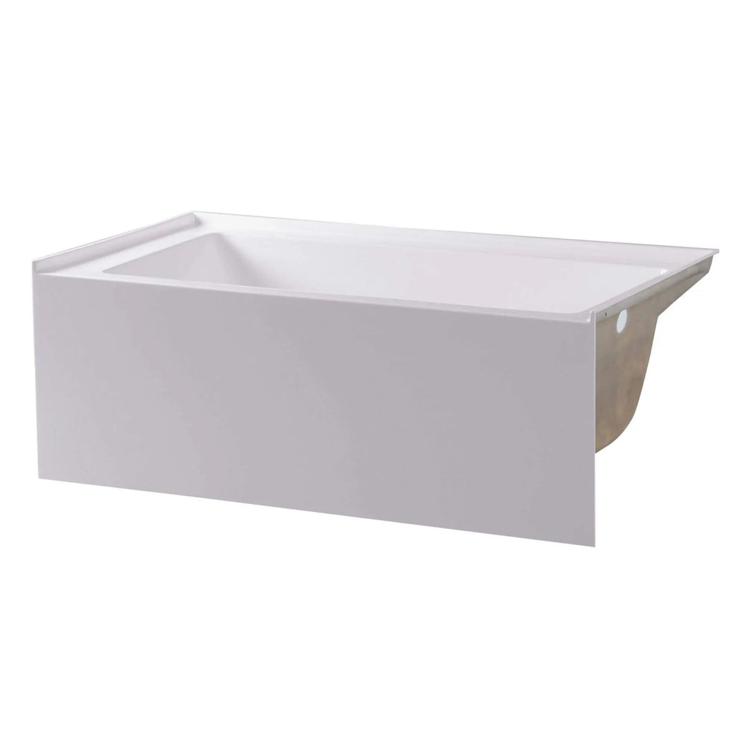 Acrylic-Fiberglass Soaking Bathtub, White. Alcove/Apron Front
