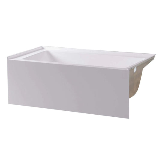 Acrylic-Fiberglass Soaking Bathtub, White. Alcove/Apron Front