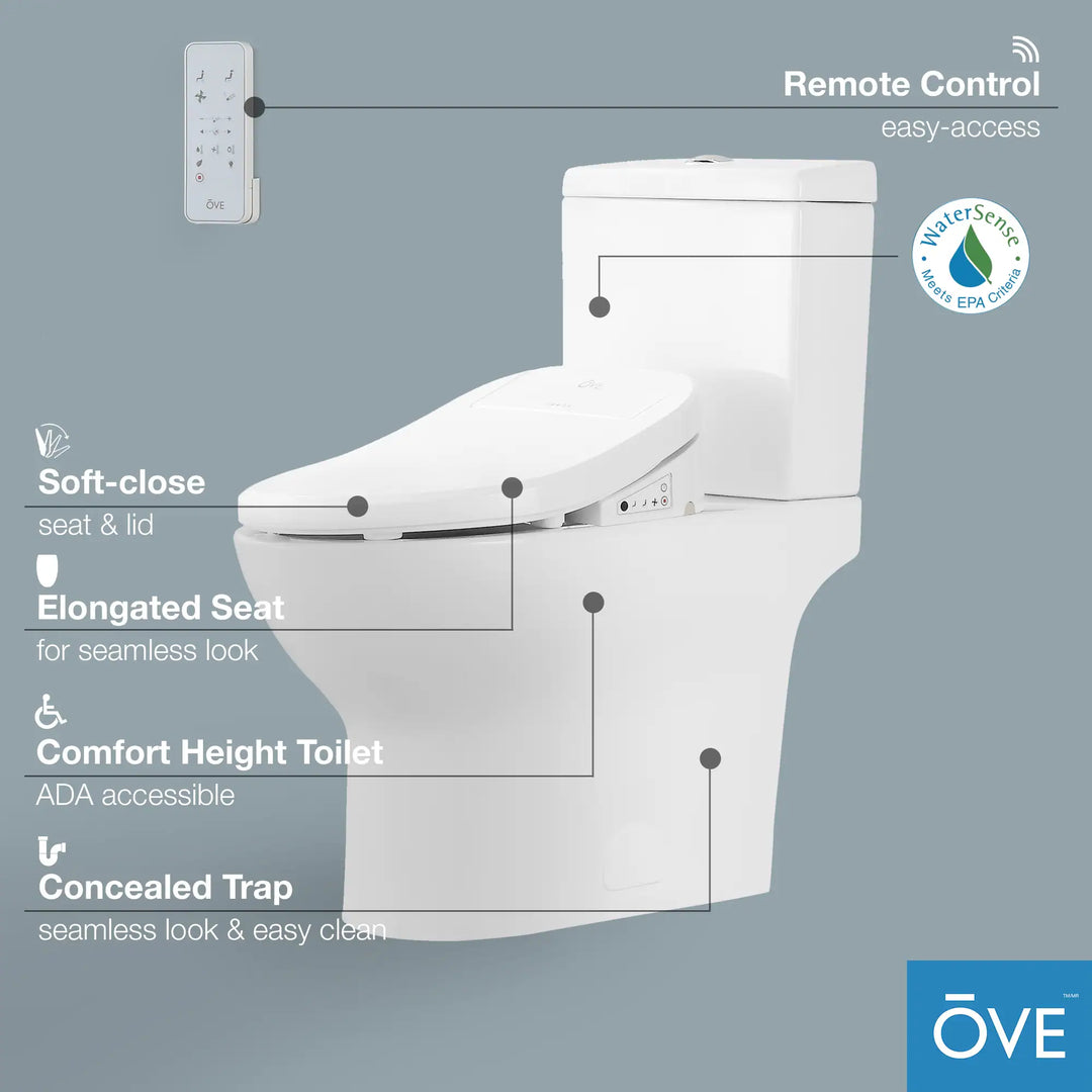 Felix Elongated Electric Bidet Toilet in White