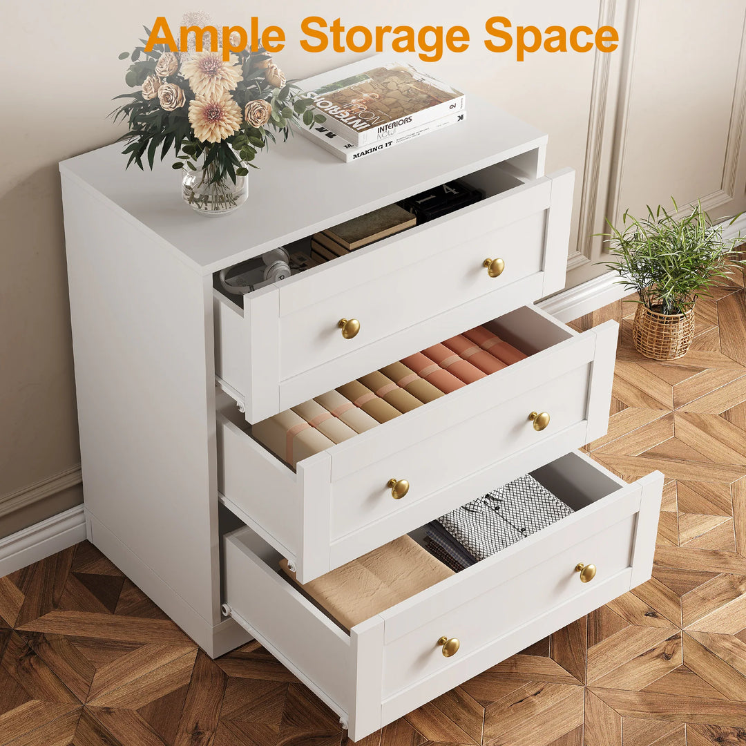 Set of 2 Modern Nightstands with 3 Drawers