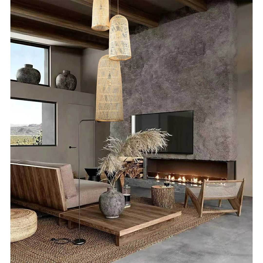 Three Lights Rattan Pendant Light