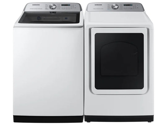 5.2 Cu. Ft. Large Capacity Top Load Smart Washer and 7.4 Cu. Ft. Smart Electric Dryer with Steam Sanitize+