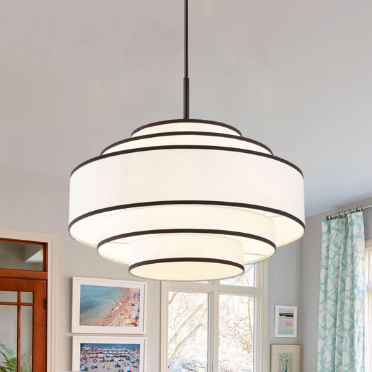 Getledel 30 In. 7-Light Dimmable Tiered Drum Chandelier